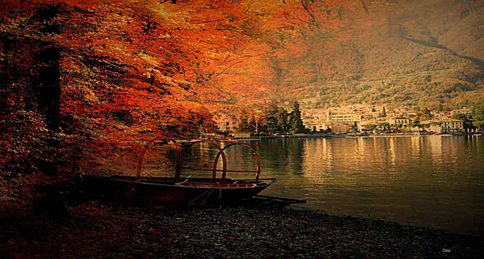 Artistic View of Lenno, Lake Como, Italy