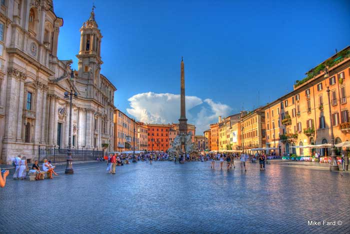 Colorful Interpretation of Piazza Navona Colorful Interpretation of Piazza Navona