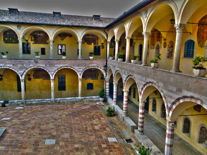 Courtyard of the Sacro Convento, Assisi, Umbria