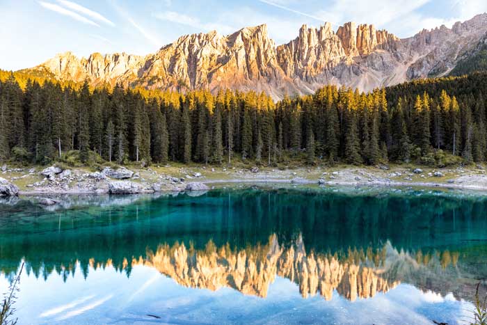 Karersee or Lago di Carezza, Dolomites, Italy