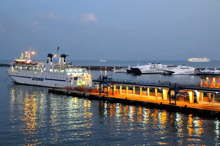 Naples Busy Port at Night