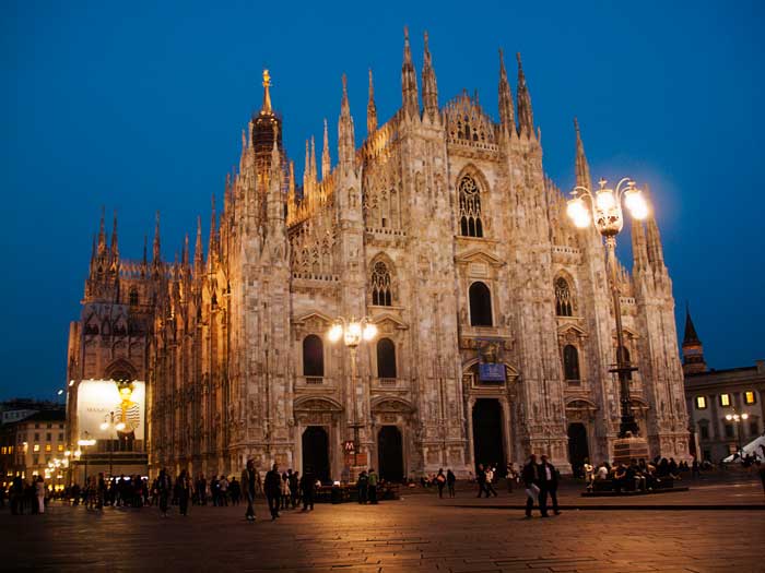 Night View of the Magnificent Milan Cathedral
