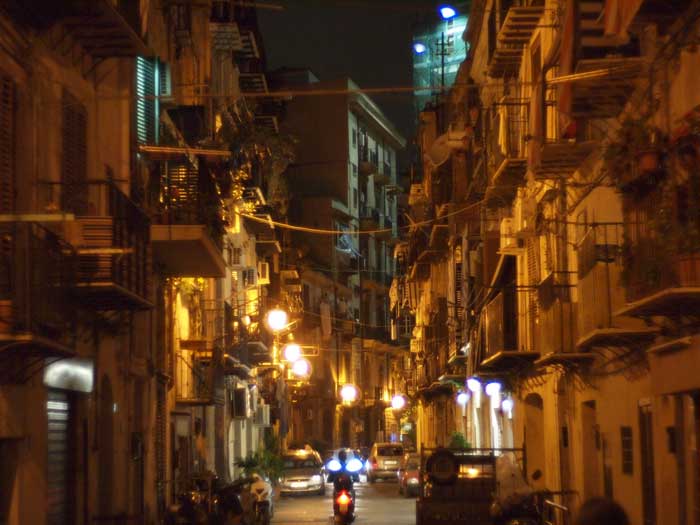 Palermo Street by Night, Guadagna, Sicily