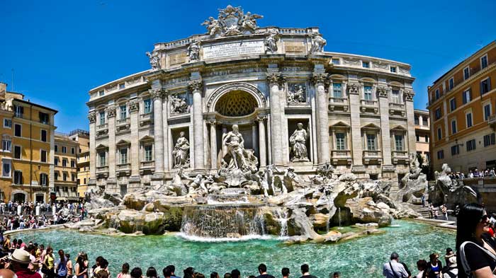 Panorama of the Fontana di Trevi