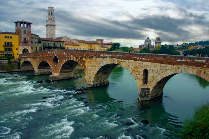 Ponte Pietra, Verona,  Northern Italy Ponte Pietra, Verona,  Northern Italy