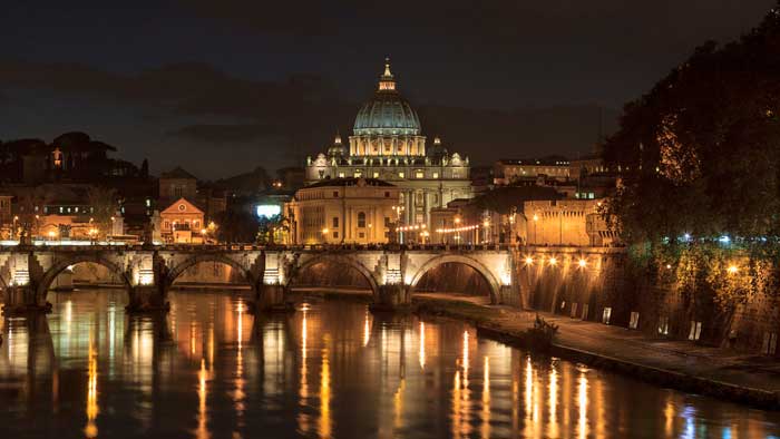 St Peter's Basilica from the Ponte Umberto