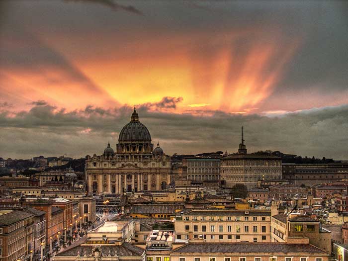 Spectacular Sunset Over Vatican City