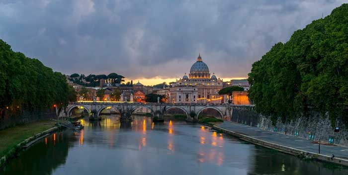 St Peter's Basiica and the Tiber